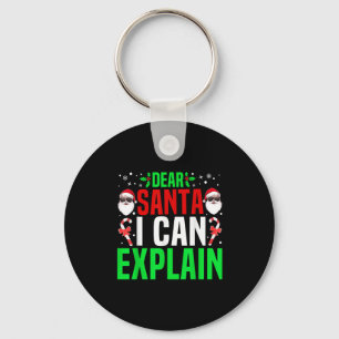Dear Santa I Can Explain Funny Christmas Pajama Fu Key Ring