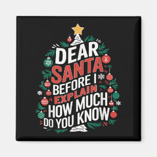 Dear Santa I Can Explain Funny Christmas Pjs Tree  Magnet
