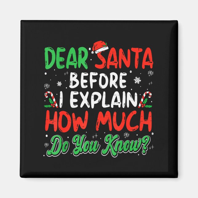 Dear Santa I Can Explain Funny Christmas Shirts Ki Magnet (Front)