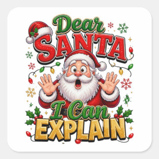Dear Santa I Can Explain Funny Christmas Sticker