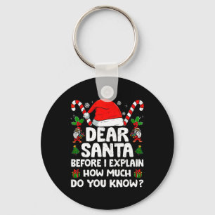 Dear Santa I Can Explain Funny Christmas Xmas Men Key Ring