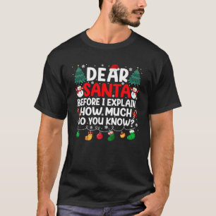Dear Santa I Can Explain Funny Christmass Kids Adu T-Shirt
