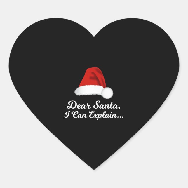 Dear Santa I Can Explain Funny Heart Sticker (Front)