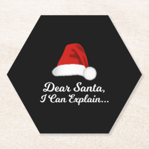 Dear Santa I Can Explain Funny Paper Coaster