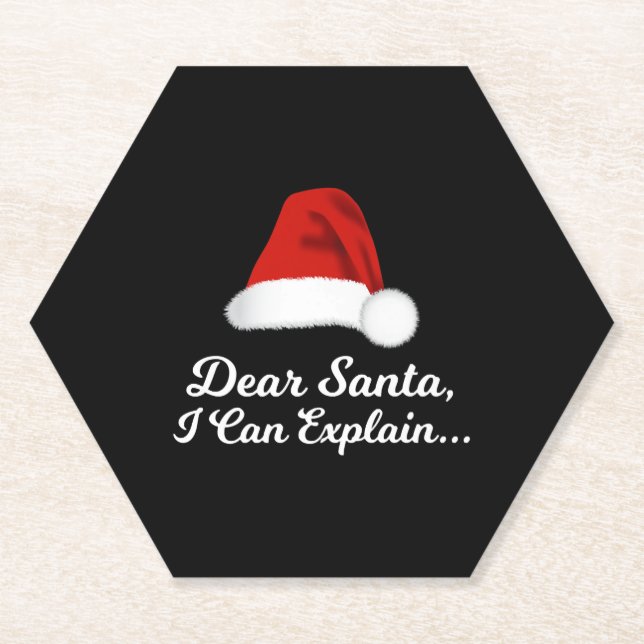 Dear Santa I Can Explain Funny Paper Coaster (Front)