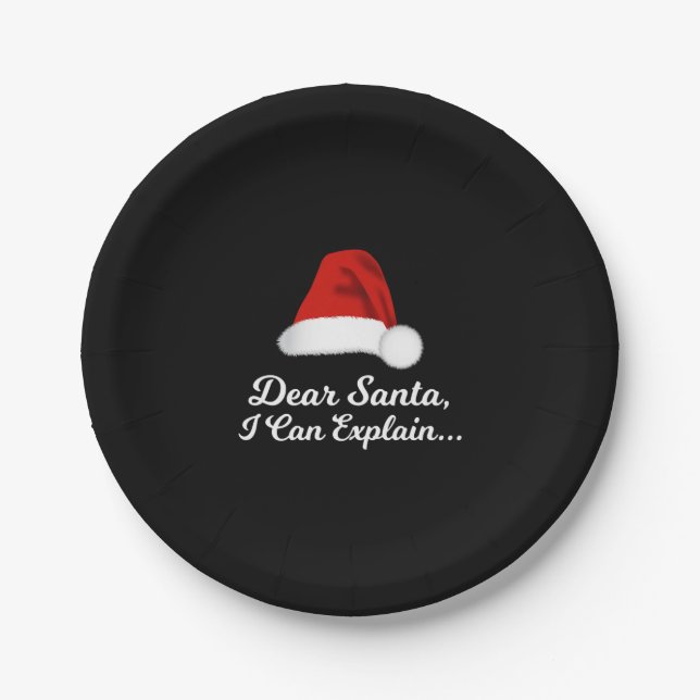 Dear Santa I Can Explain Funny Paper Plate (Front)