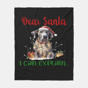 Dear Santa I Can Explain Great Dane Essential T-Sh Fleece Blanket