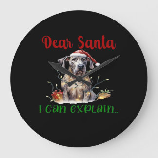 Dear Santa I Can Explain Great Dane Essential T-Sh Large Clock
