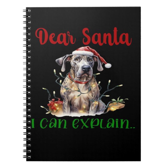 Dear Santa I Can Explain Great Dane Essential T-Sh Notebook (Front)
