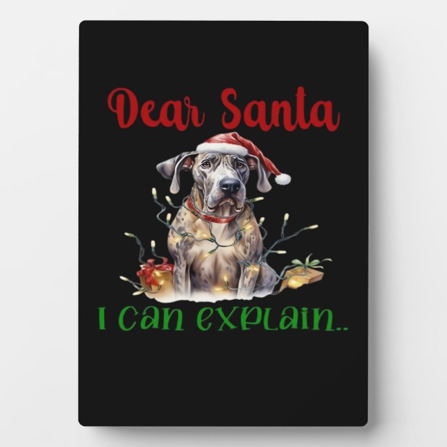 Dear Santa I Can Explain Great Dane Essential T-Sh Plaque (Front)