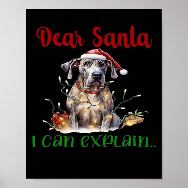 Dear Santa I Can Explain Great Dane Essential T-Sh Poster (Front)