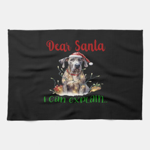 Dear Santa I Can Explain Great Dane Essential T-Sh Tea Towel