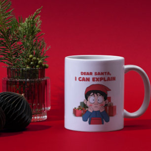 Dear Santa, I Can Explain Guilty Christmas Design Coffee Mug