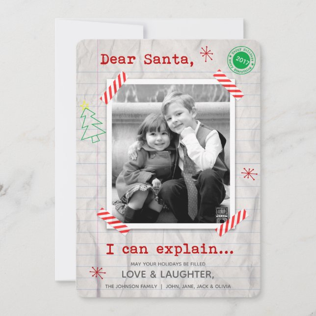Dear Santa, I can explain... Holiday Card (Front)