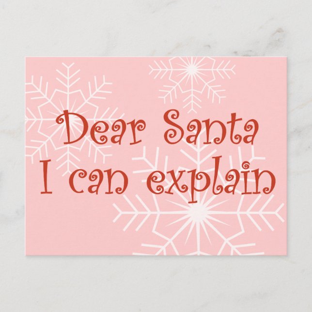 Dear Santa I can explain Holiday Postcard (Front)