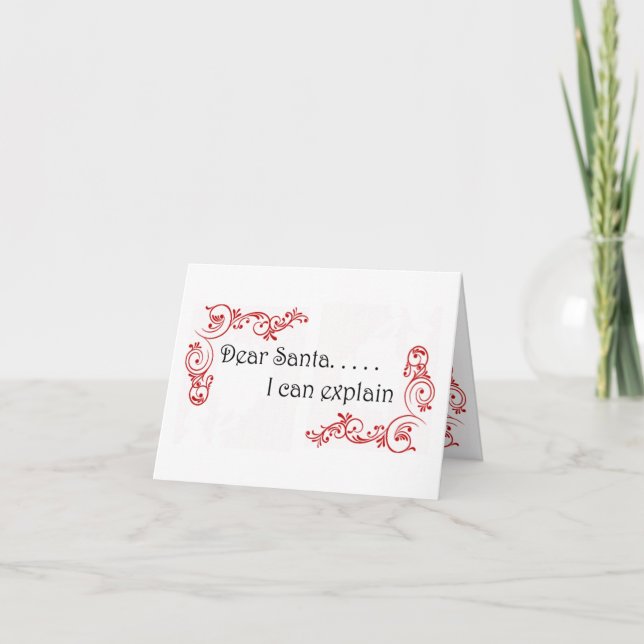 Dear Santa I can explain notecard (Front)