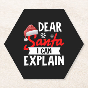 Dear Santa I Can Explain Paper Coaster