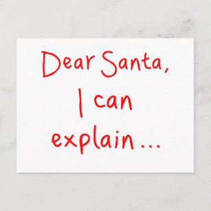 Dear Santa I can explain Postcard