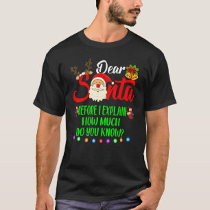 Dear Santa I Can Explain  Xmas Pajama For Christma T-Shirt