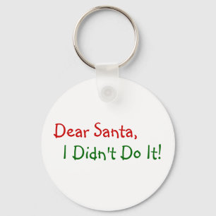 Dear Santa I Didn't Do It - Funny Letter to Santa Key Ring