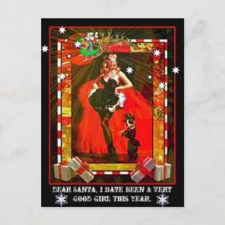 Dear Santa, I have been a very good girl this year Holiday Postcard