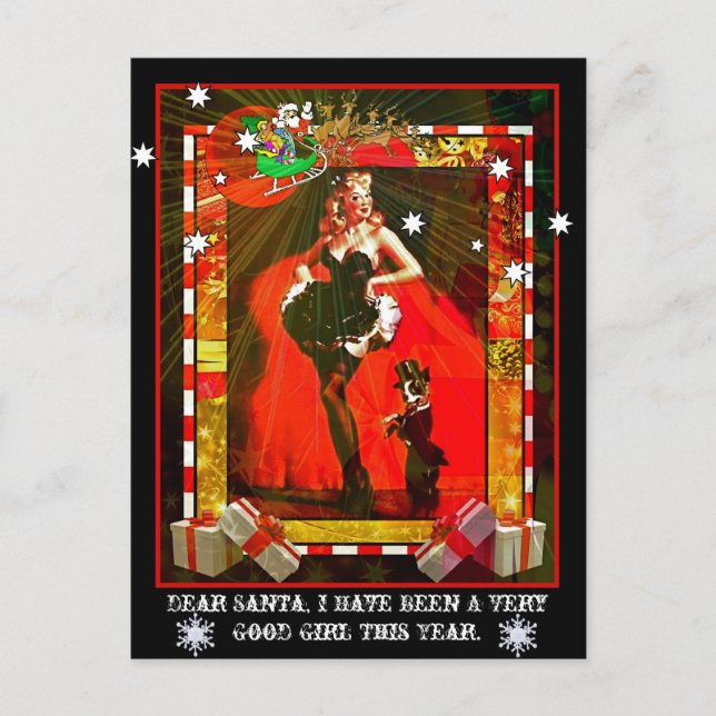 Dear Santa, I have been a very good girl this year Holiday Postcard (Front)