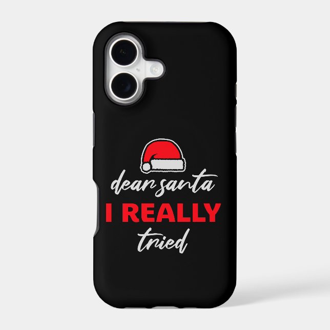 Dear Santa I Really Tried Christmas Humor Quote (Back)