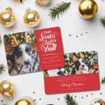 Dear Santa I tried dog photo fun Christmas Holiday<br><div class="desc">Send this cute and fun holiday card to your family and friends to spread Christmas cheer. This card features trendy and modern typography that reads "Dear Santa I really tried" in white handwritten fonts. Easily add one of your favourite dog pictures to personalise the front of the card. The reverse...</div>