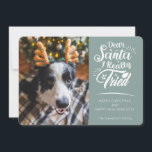 Dear Santa I tried dog photo fun Christmas Holiday Card<br><div class="desc">Send this cute and fun holiday card to your family and friends to spread Christmas cheer. This card features trendy and modern typography that reads "Dear Santa I really tried" in white handwritten fonts. Easily add one of your favourite dog pictures to personalise the front of the card. The reverse...</div>