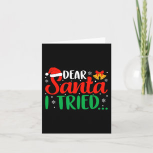 Dear Santa I Tried Fun Christmas Xmas Pajama Kids  Card