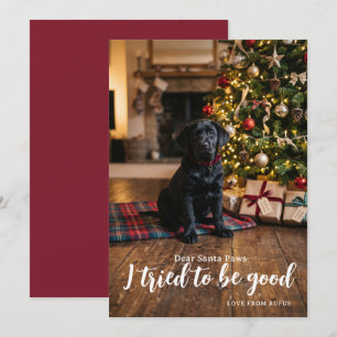 Dear Santa I Tried To Be Good Photo Holiday Card
