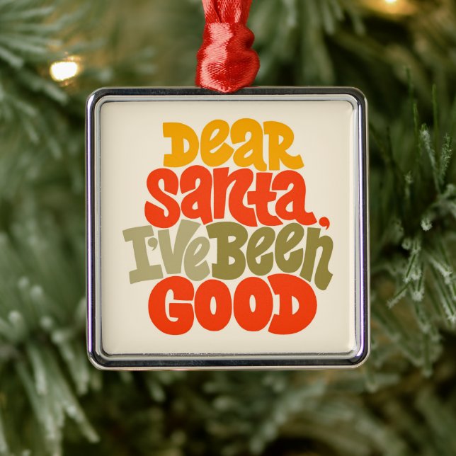Dear Santa I’ve Been Good Design Metal Tree Decoration (Tree)