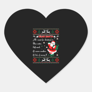Dear Santa I Want For Christmas Lot Of Money Ugly Heart Sticker