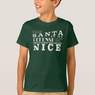 Dear Santa, In My Defense Funny Kids Christmas T-Shirt