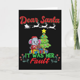 Dear Santa It Was Her Fault Siblings Matching Xmas Card