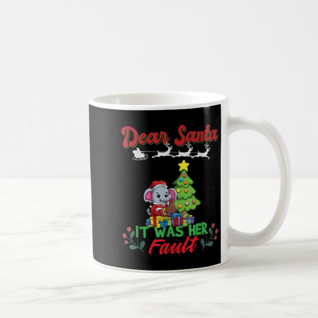 Dear Santa It Was Her Fault Siblings Matching Xmas Coffee Mug (Right)