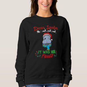 Dear Santa It Was Her Fault Siblings Matching Xmas Sweatshirt
