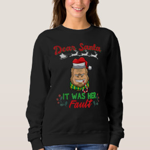 Dear Santa It Was Her Fault Siblings Matching Xmas Sweatshirt