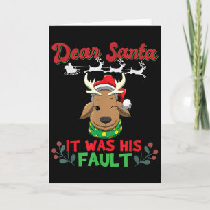 Dear Santa It Was His Fault Siblings Matching Xmas Card