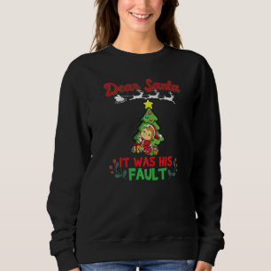 Dear Santa It Was His Fault Siblings Matching Xmas Sweatshirt