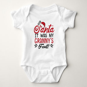 Dear Santa It Was My Granny's Fault Baby Bodysuit