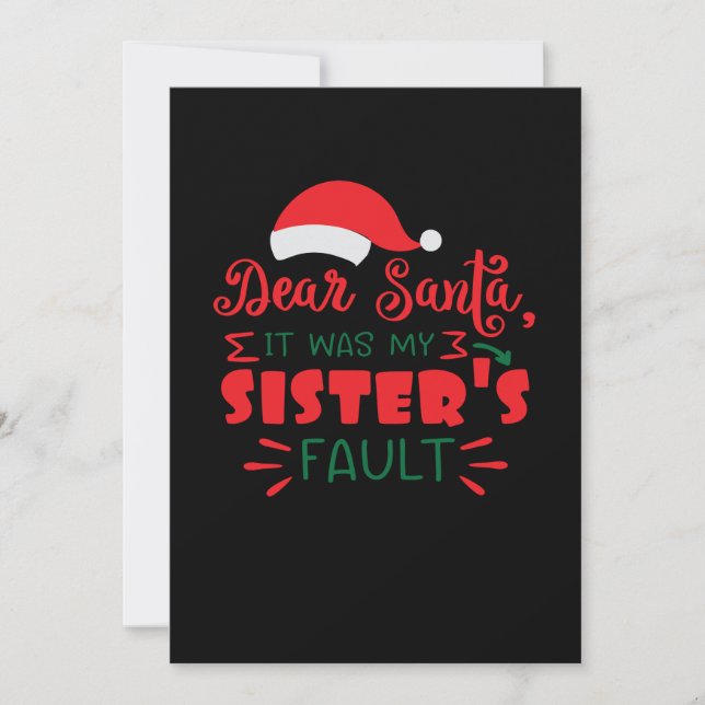 Dear Santa it was my sister's fault Save The Date (Front)