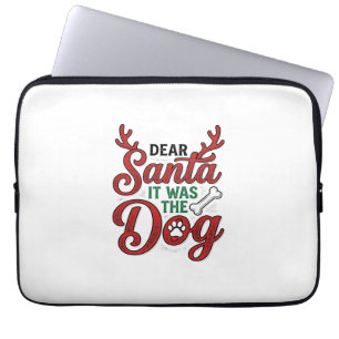 Dear Santa It Was The Dog Christmas Shirt Design_1 Laptop Sleeve