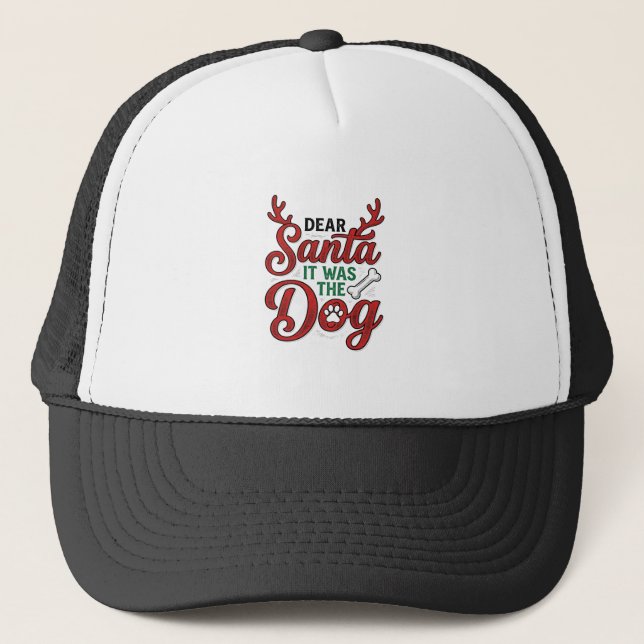 Dear Santa It Was The Dog Christmas Shirt Design_1 Trucker Hat (Front)