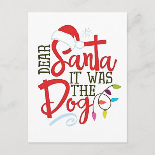Dear Santa It Was The Dog Funny Invitation Postcard