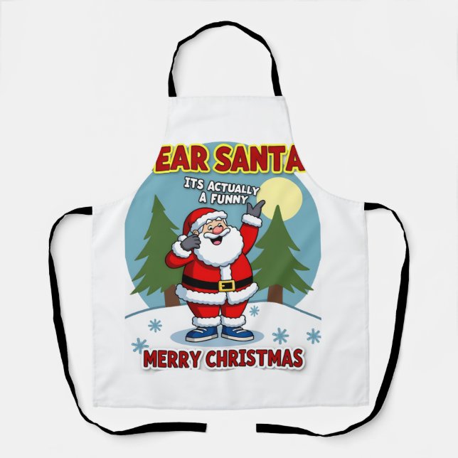 Dear santa its actually a funny storychristmas dog apron (Front)
