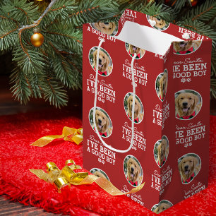 Dear Santa I've Been a Good Boy, Dog Photo Medium Gift Bag