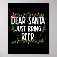 Dear Santa Just Bring Beer Christmas Pjs Family Ma