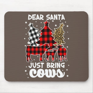 Dear Santa Just Bring Cows Christmas Buffalo Plaid Mouse Pad