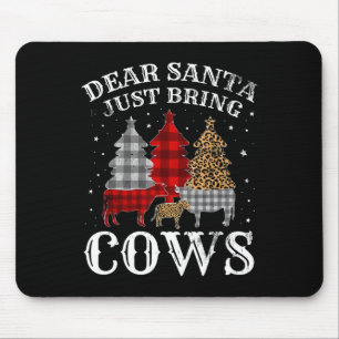 Dear Santa Just Bring Cows Christmas Buffalo Plaid Mouse Pad